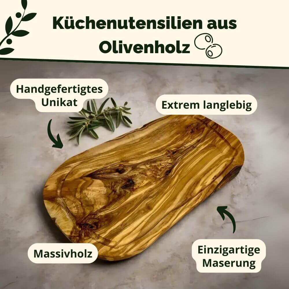 Set of 4 Olive wood cutting boards rectangular 25 cm